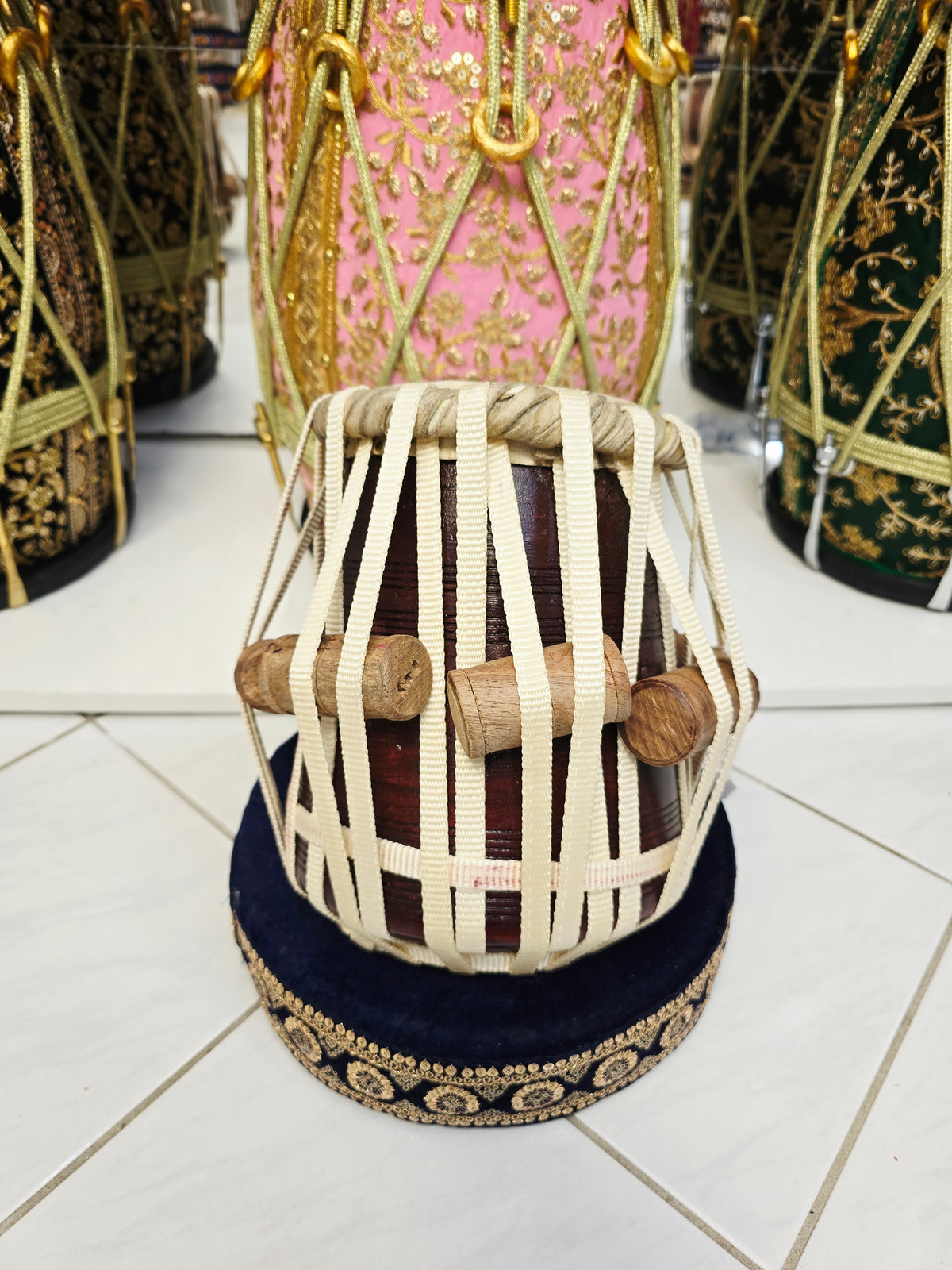 Raagspire | 5⅛" E/F/F# Iqbal Intermediate Skin Red Sheesham Nylon Strapped Dayan *Very Minor Cosmetic Blemishes *Exceptional Tone