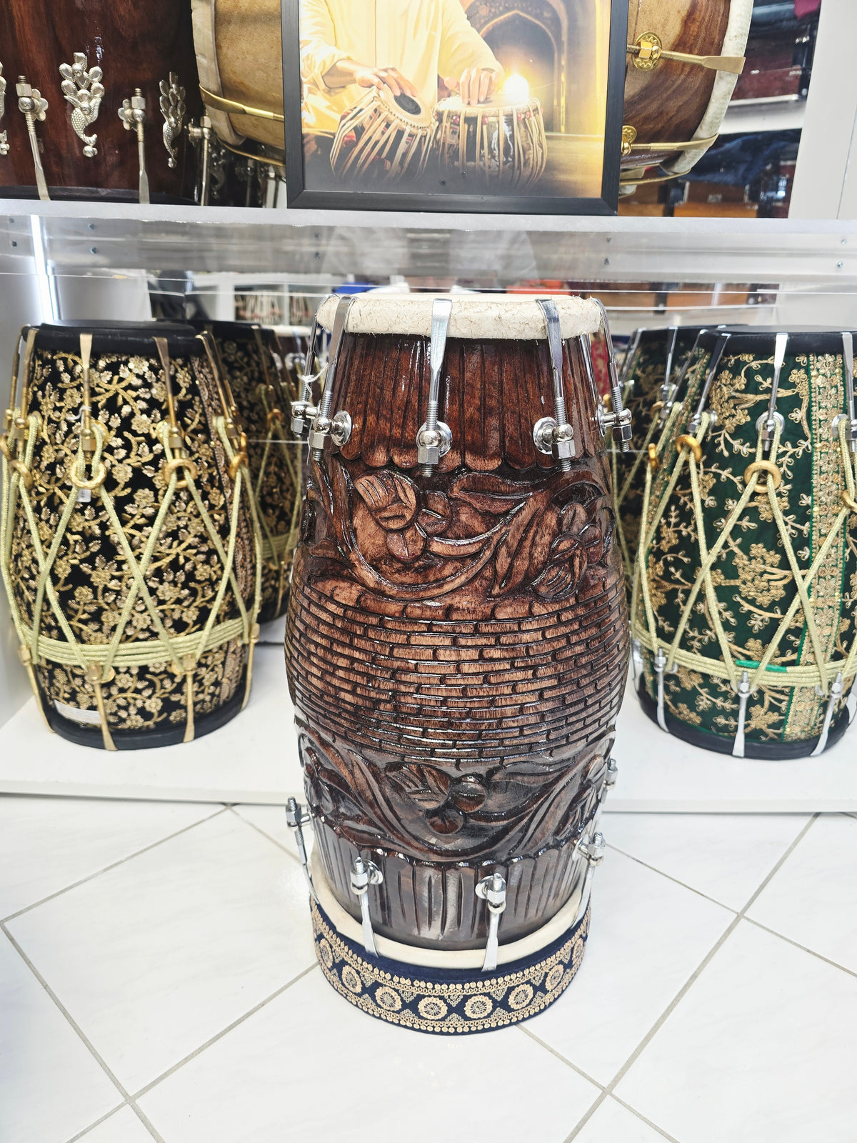 Vanraj | Hand-Engraved Chetram Red Sheesham Dholak