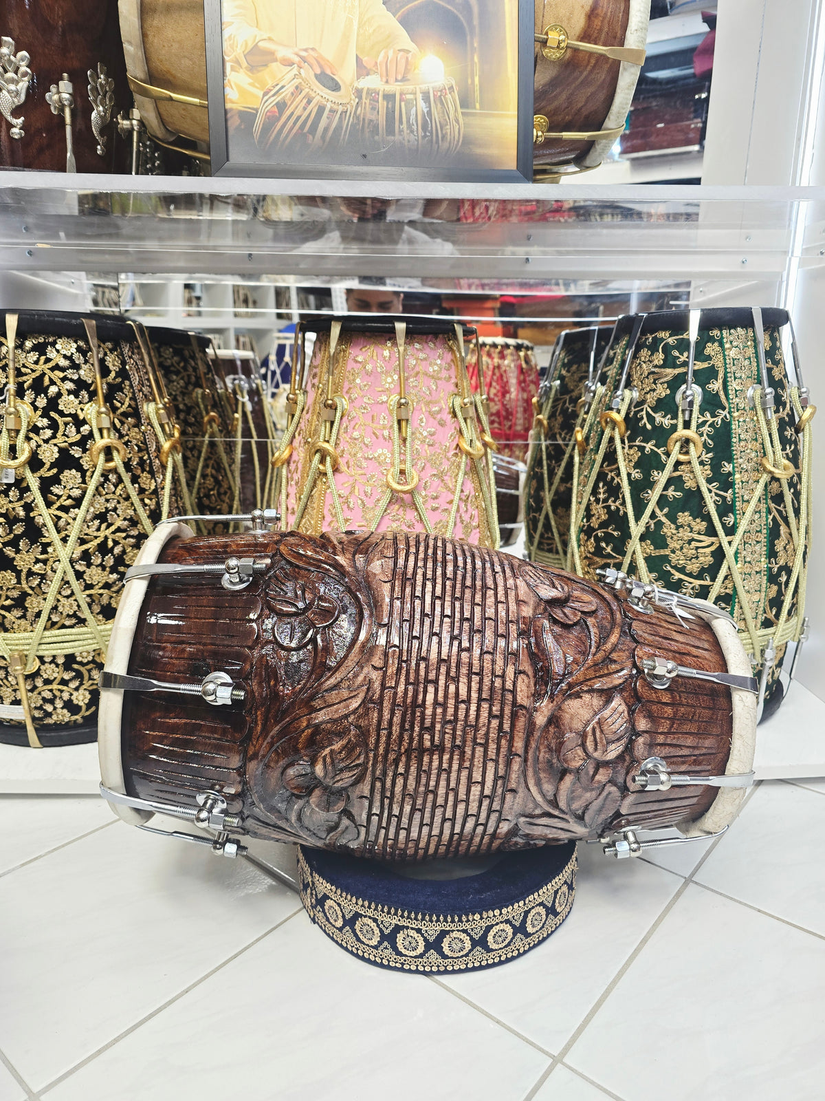 Vanraj | Hand-Engraved Chetram Red Sheesham Dholak