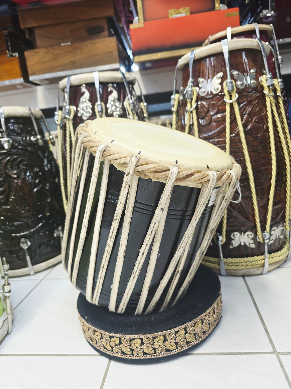 Kaaldhwani Heritage | Custom Traditional Black Sheesham Dhamma for Pascal