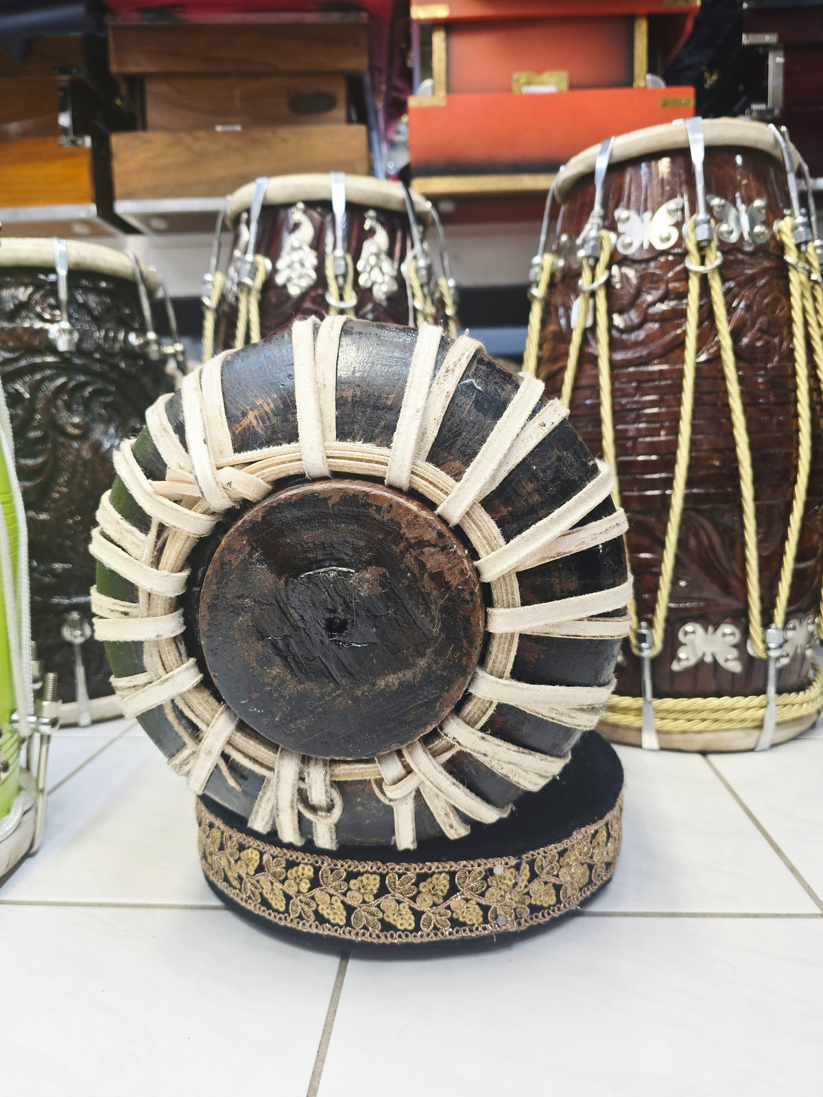 Kaaldhwani Heritage | Custom Traditional Black Sheesham Dhamma for Pascal