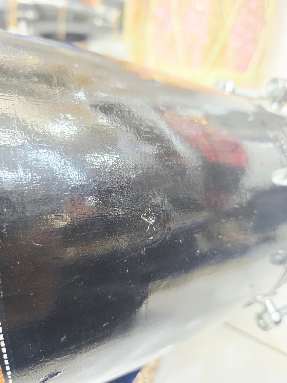 Kala Vaadya Refurbished Black Bina Naal (Dholki) | Exceptional Tone with Carry Handle *Cosmestic Blemishes