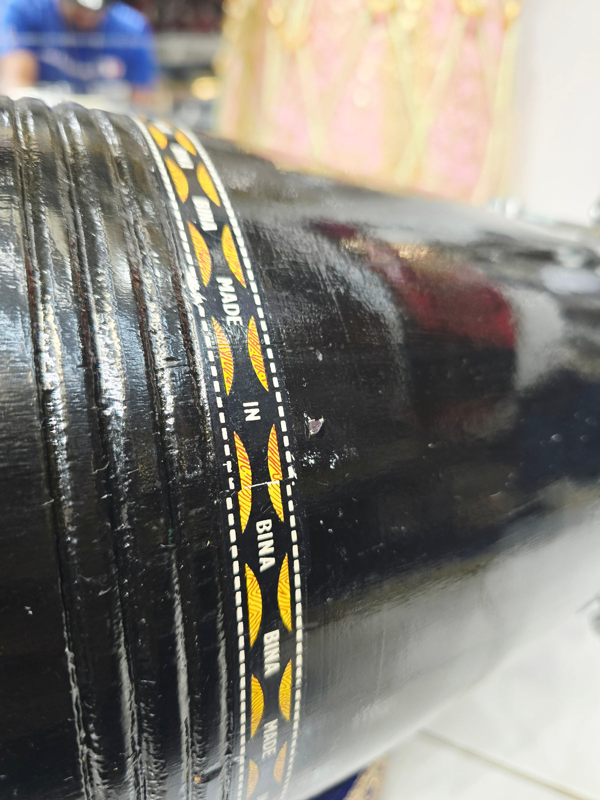 Kala Vaadya Refurbished Black Bina Naal (Dholki) | Exceptional Tone with Carry Handle *Cosmestic Blemishes