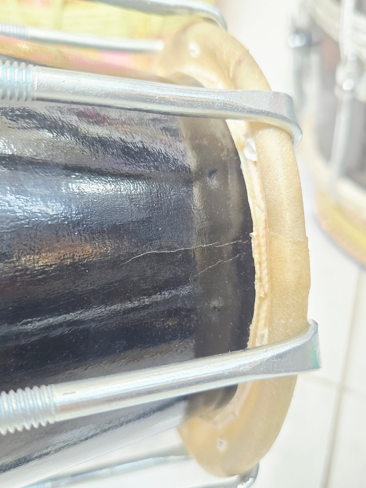 Kala Vaadya Refurbished Black Bina Naal (Dholki) | Exceptional Tone with Carry Handle *Cosmestic Blemishes