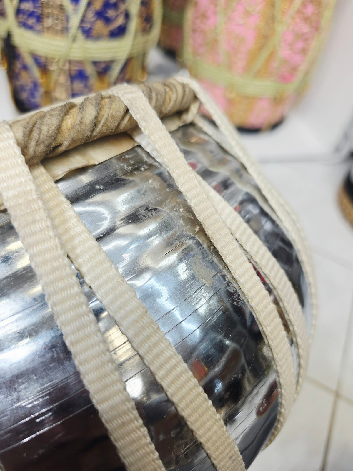 Silver Thunder Elite – 9.25" Silver-Finished Brass Bayan with Premium Mohd. Sharif Concert Skin *Minor Cosmetic Blemishes