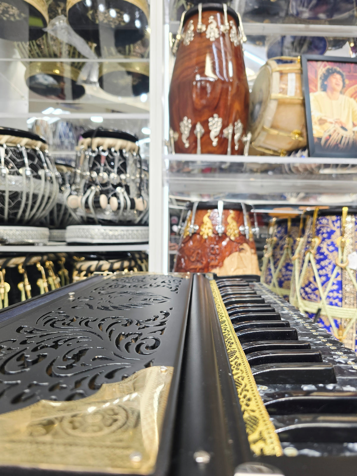 Custom Harmonium for Hasib: Midnight Raag | 42-Key 3-Reed BMF Matte Black Non-Scale Changer Harmonium with Black German Keys *Balance Payment Link*