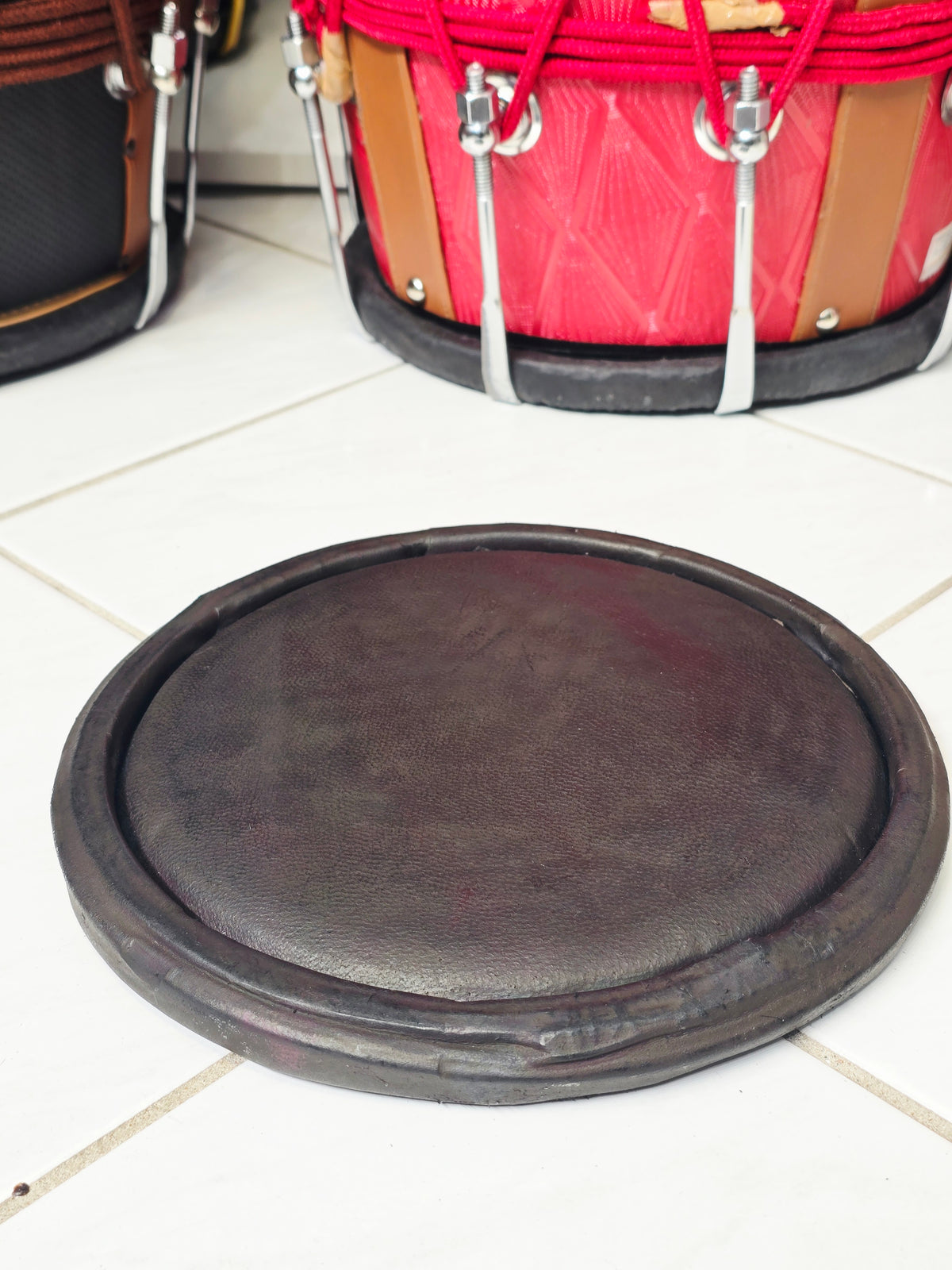 7.25" Concert Quality Black Dholak Treble Skin