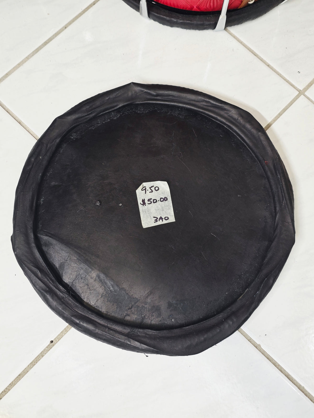 9.5" Concert Quality Black Dholak Bass Skin