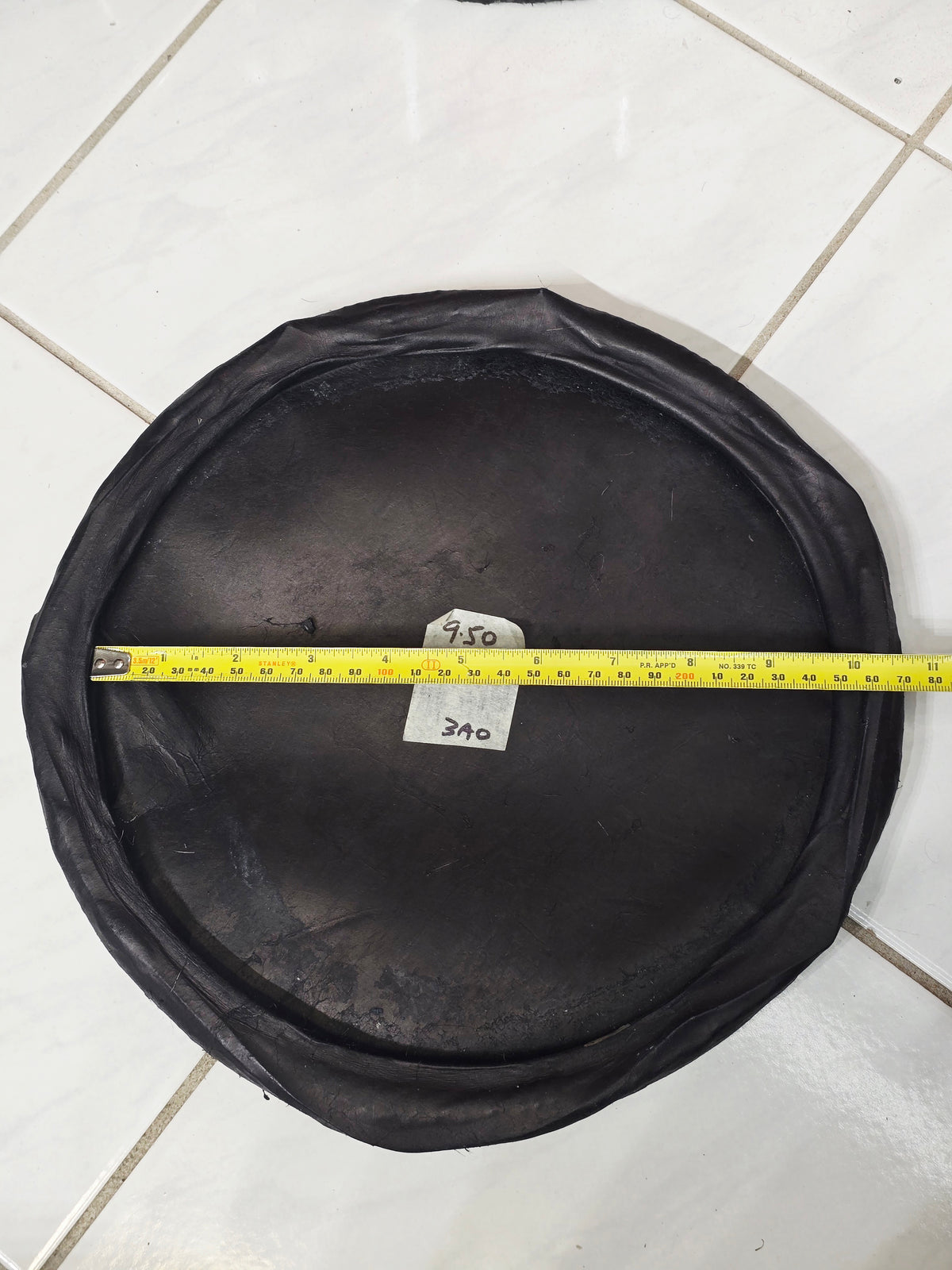 9.5" Concert Quality Black Dholak Bass Skin