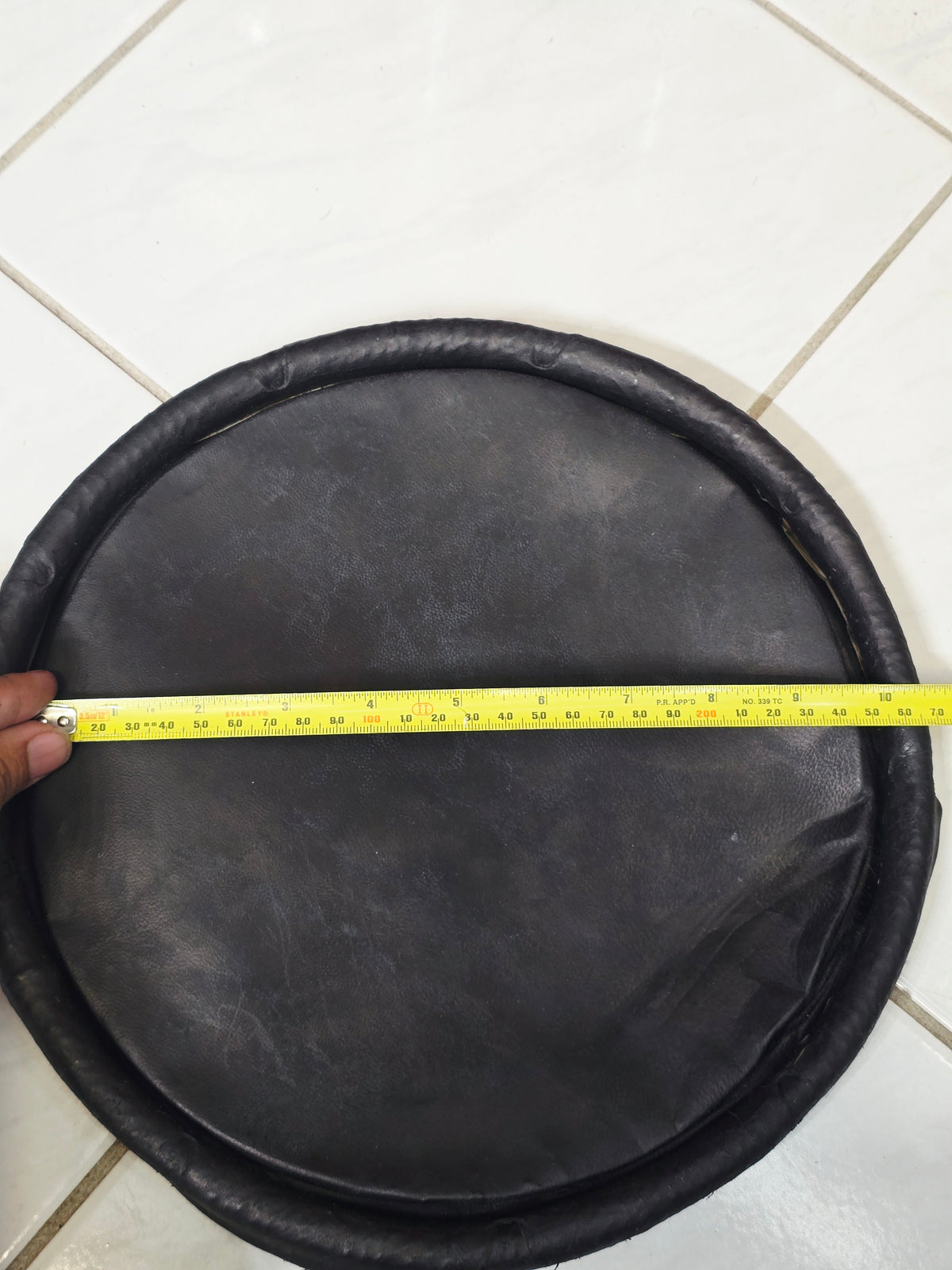 9.5" Concert Quality Black Dholak Bass Skin