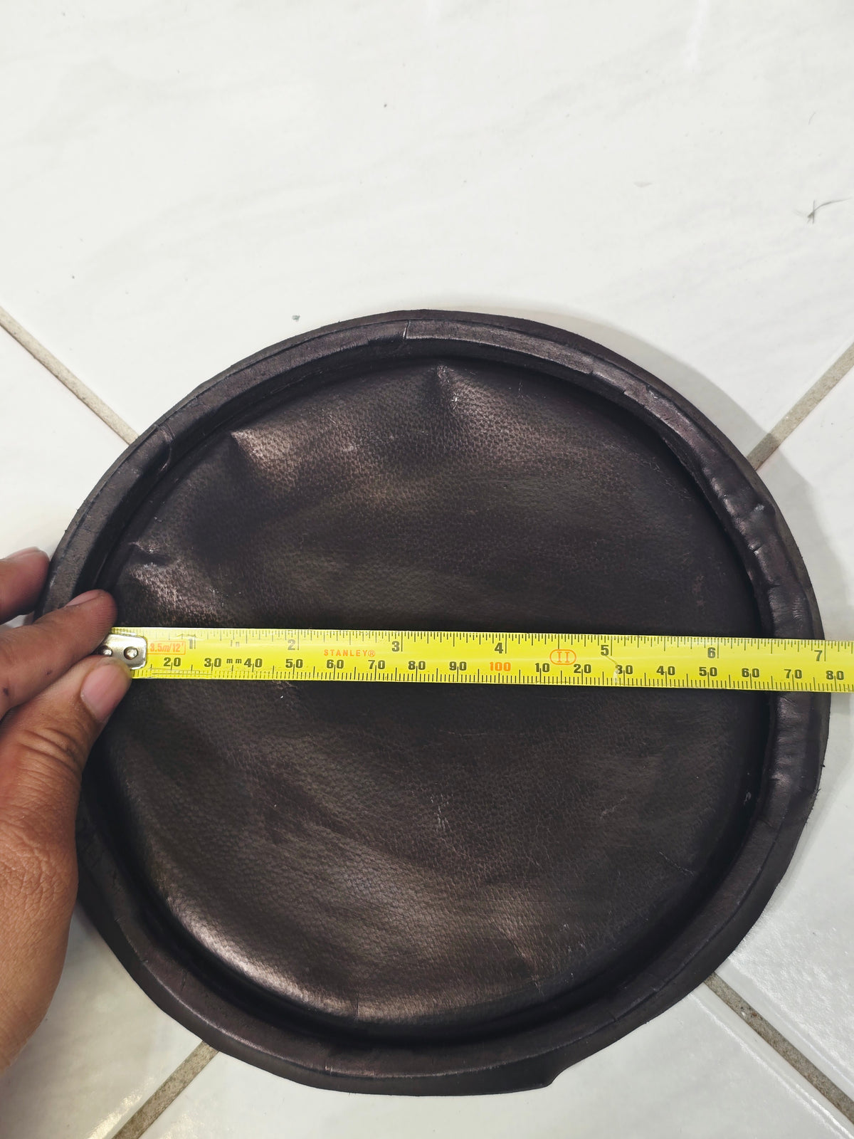 6.25" Concert Quality Black Dholak Treble Skin *Very Minor Cosmetic Blemishes