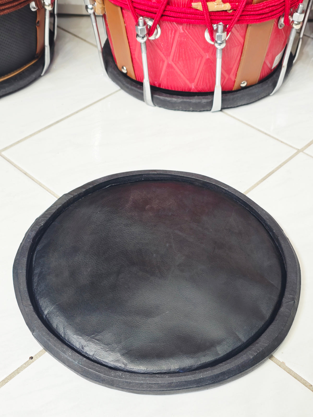 9" Concert Quality Black Dholak Bass Skin (2)