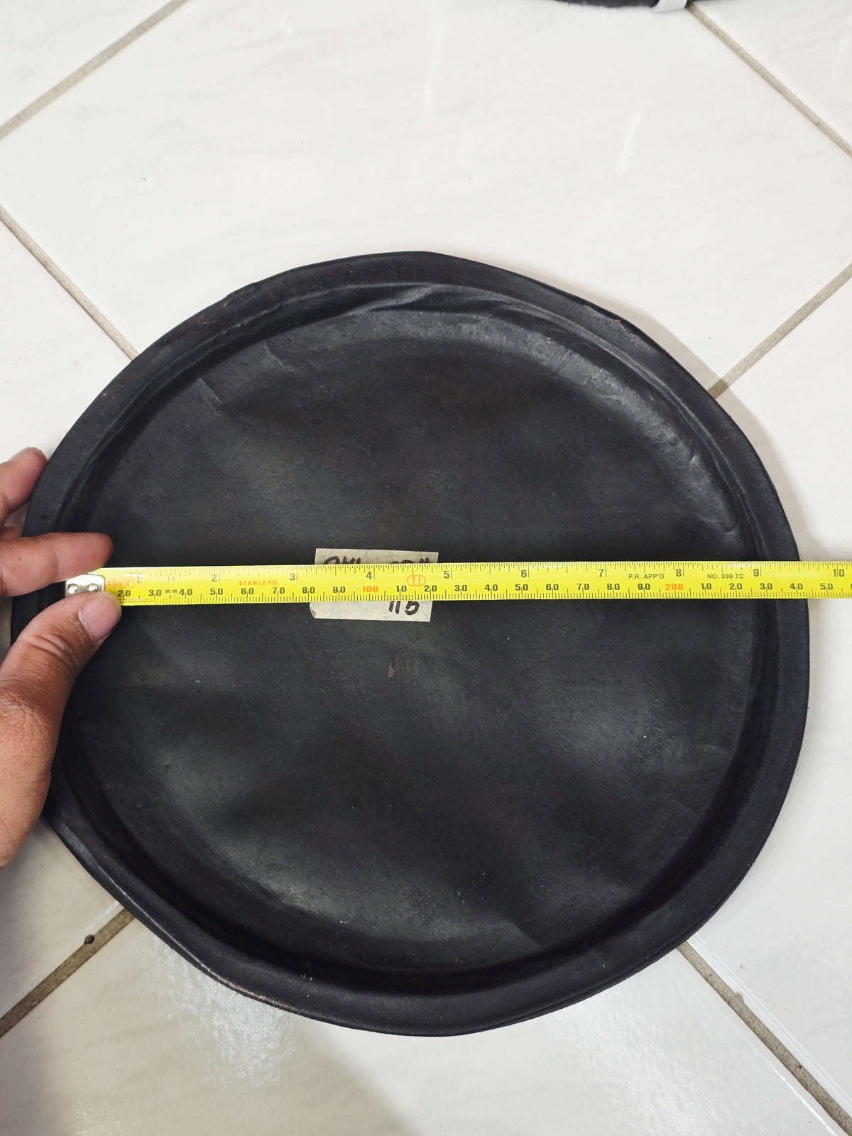 9" Concert Quality Black Dholak Bass Skin (2)