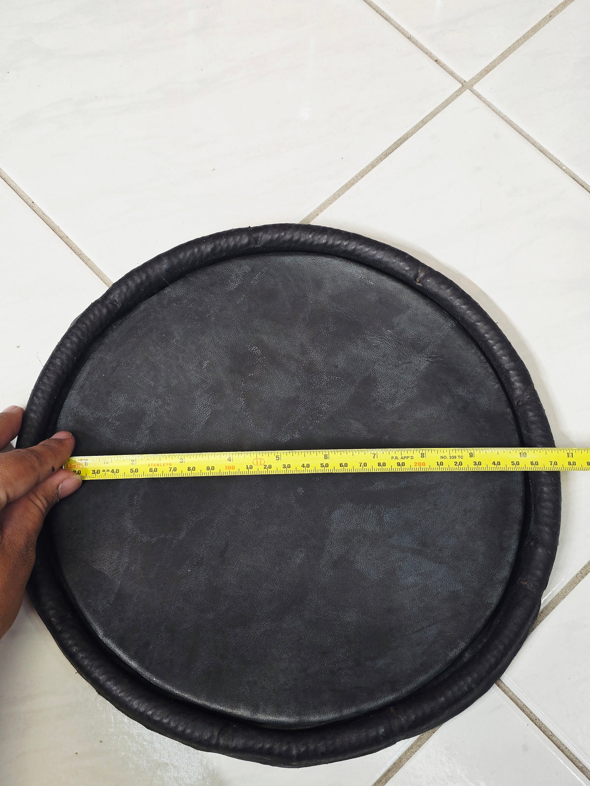 9.75" Concert Quality Black Dholak Bass Skin
