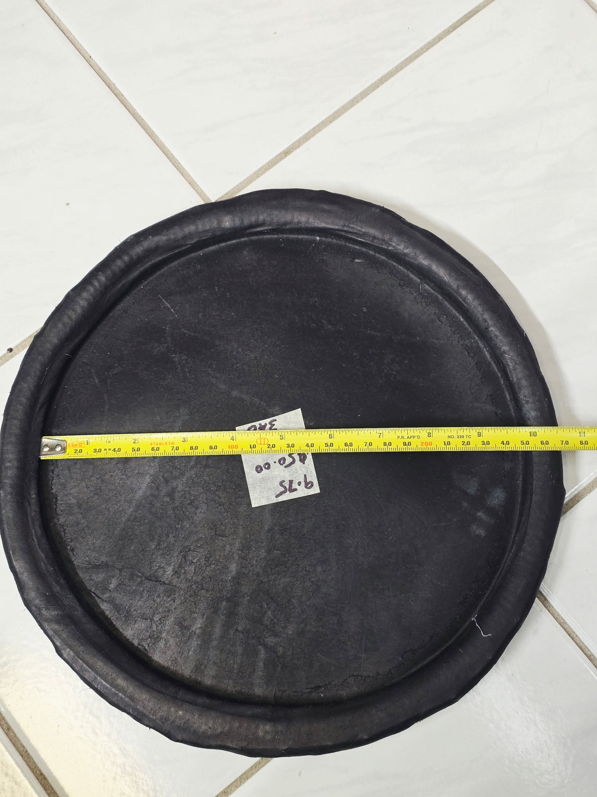 9.75" Concert Quality Black Dholak Bass Skin