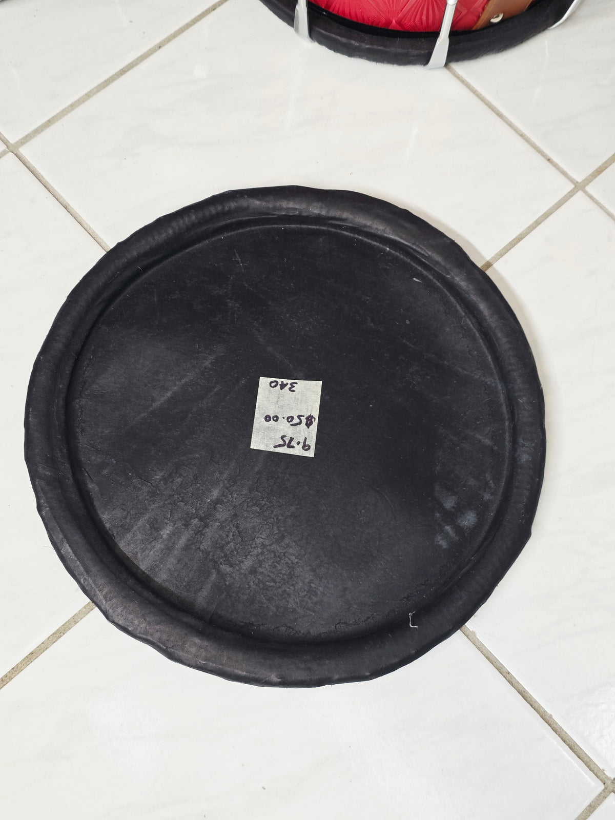 9.75" Concert Quality Black Dholak Bass Skin
