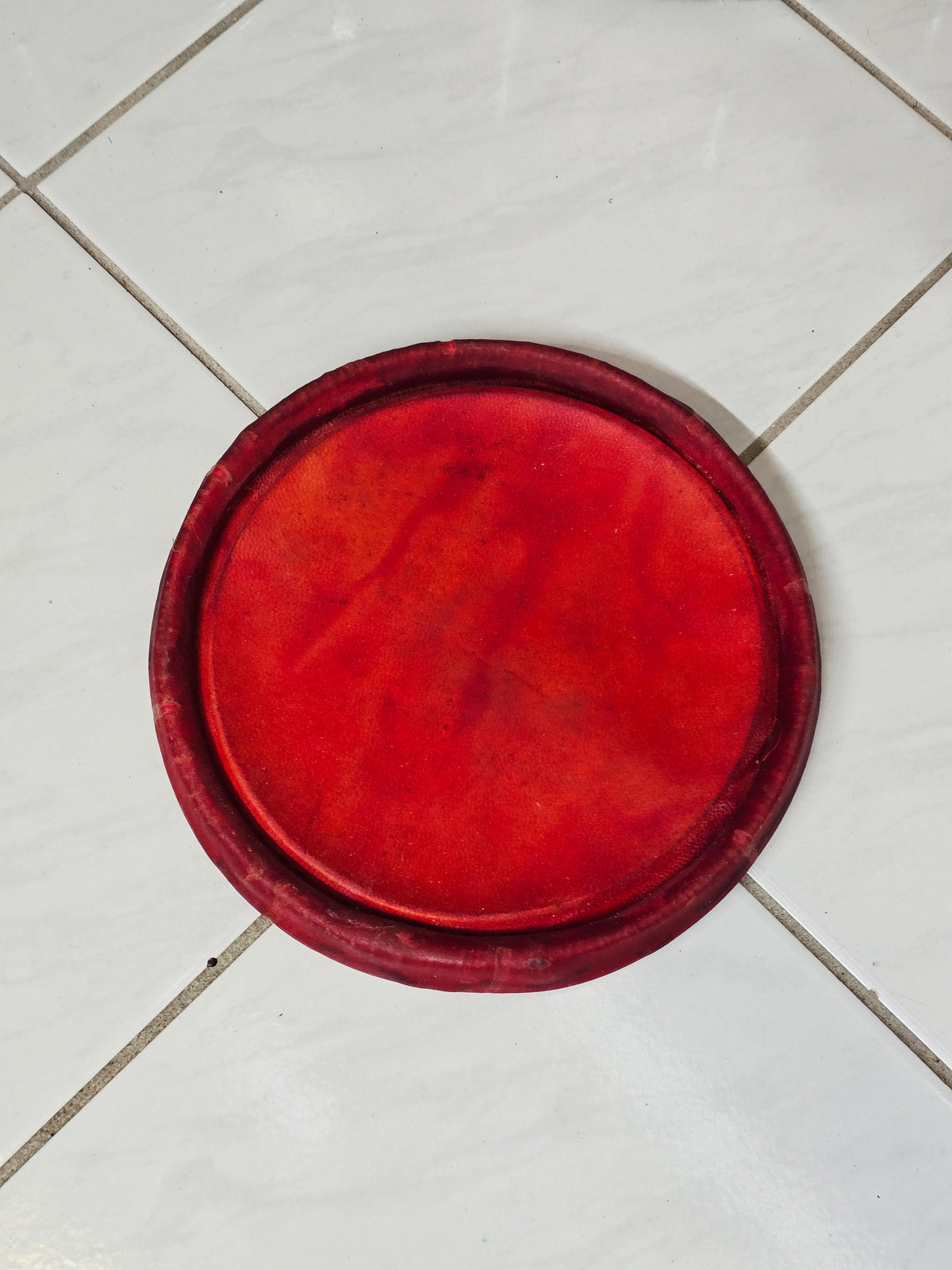 7" Concert Quality Red-Orange Dholak Treble Skin