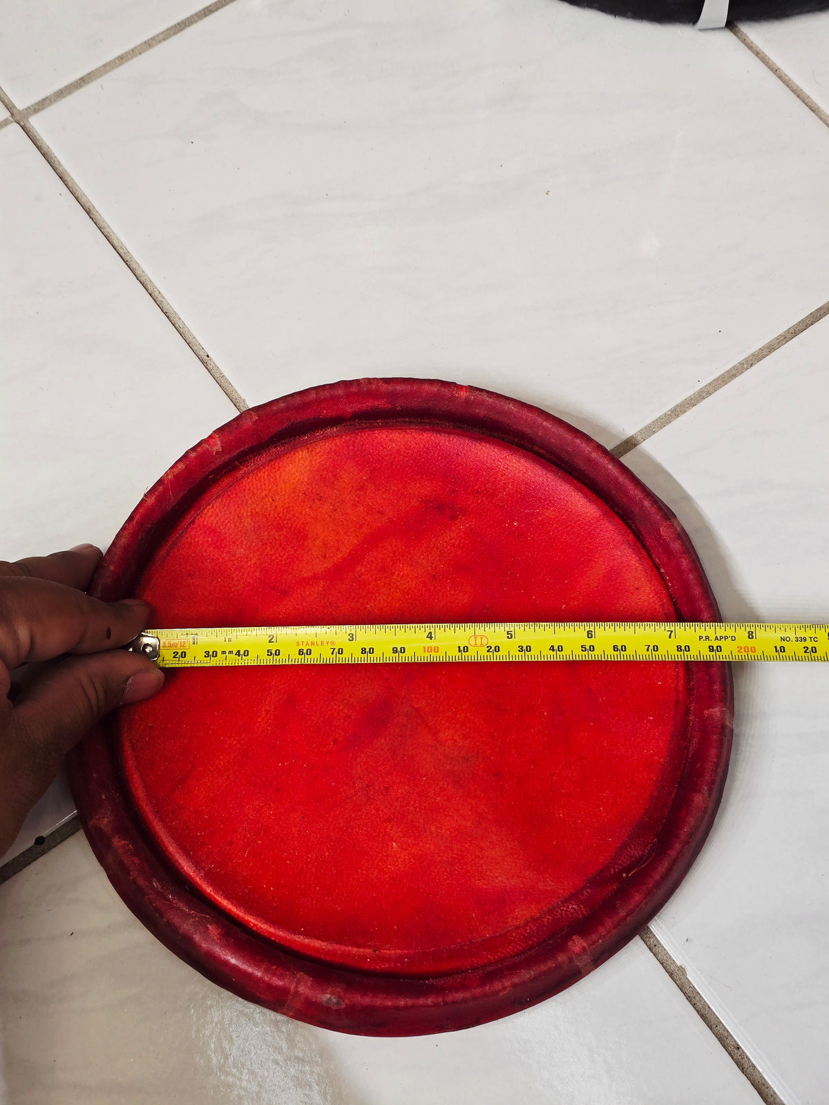 7" Concert Quality Red-Orange Dholak Treble Skin