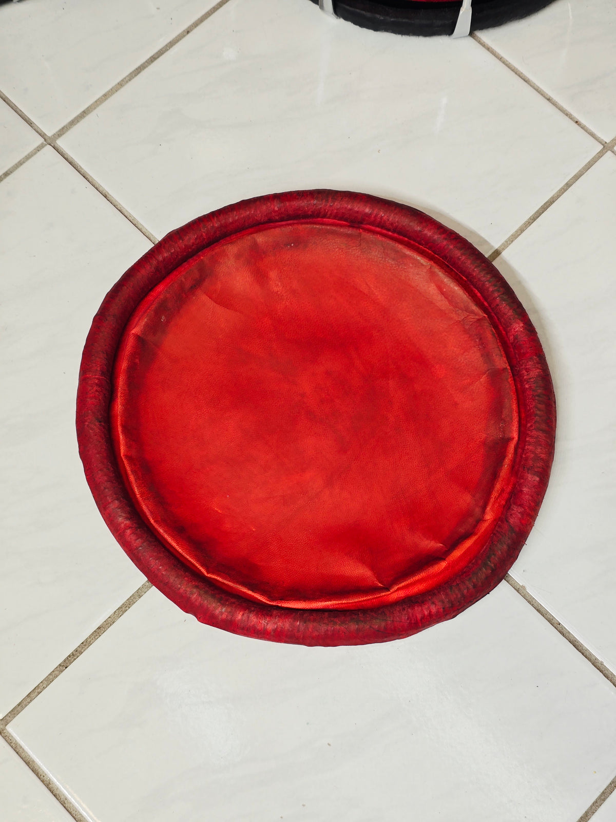 9" Concert Quality Red-Orange Dholak Bass Skin