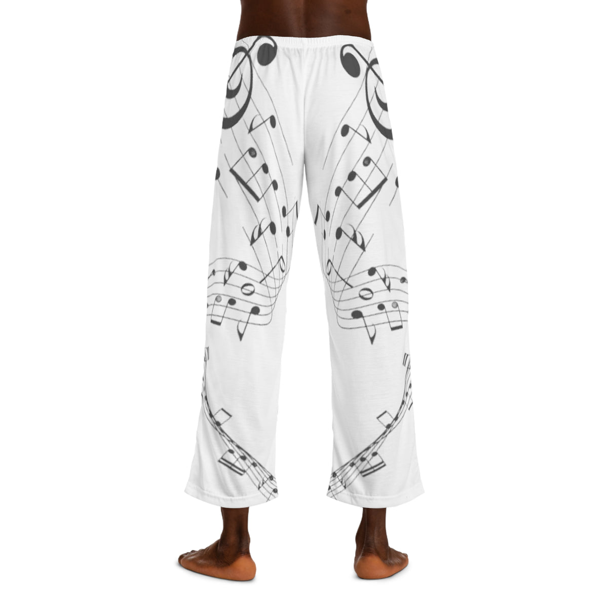 Melodic Dreams White Pajama Pants with Black Music Notes - Sangeet Store