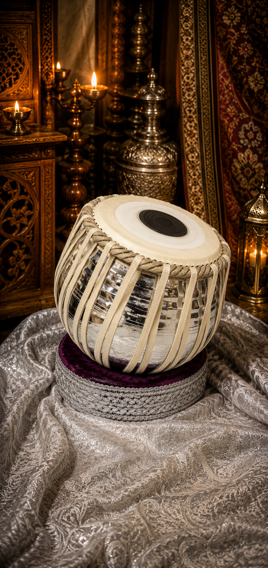 Silver Thunder Elite – 9.25" Silver-Finished Brass Bayan with Premium Mohd. Sharif Concert Skin *Minor Cosmetic Blemishes