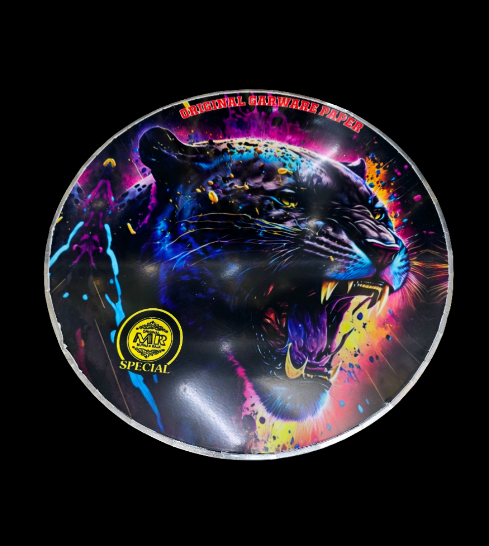 Vibrant Blaze 13" Dhol Treble Skin – Explosive Tiger Design