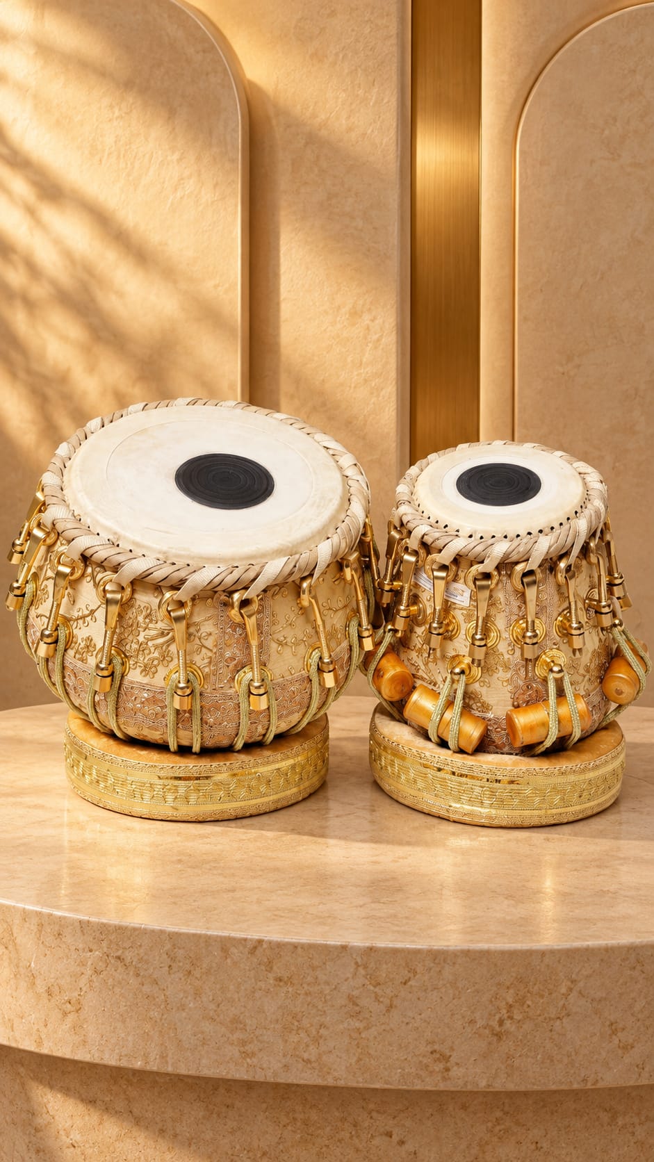 Rajatva 5.75" Red Sheesham D# Tabla Set with 9.25" Copper Bayan