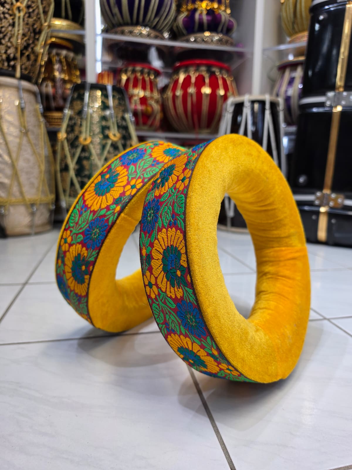 Golden Surya Tabla Rings & Covers Set