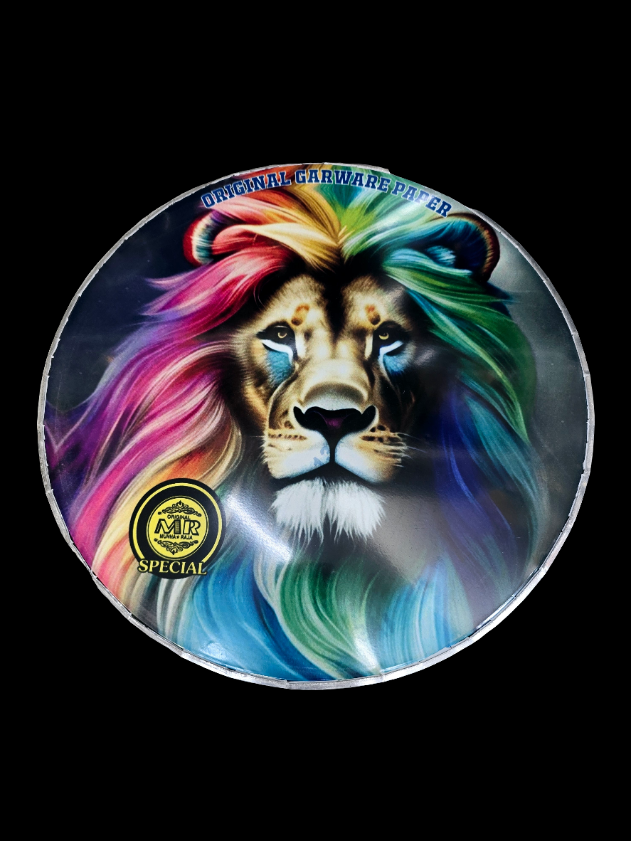 Majestic Mane 13" Dhol Treble Skin – Lion with Colorful Hair