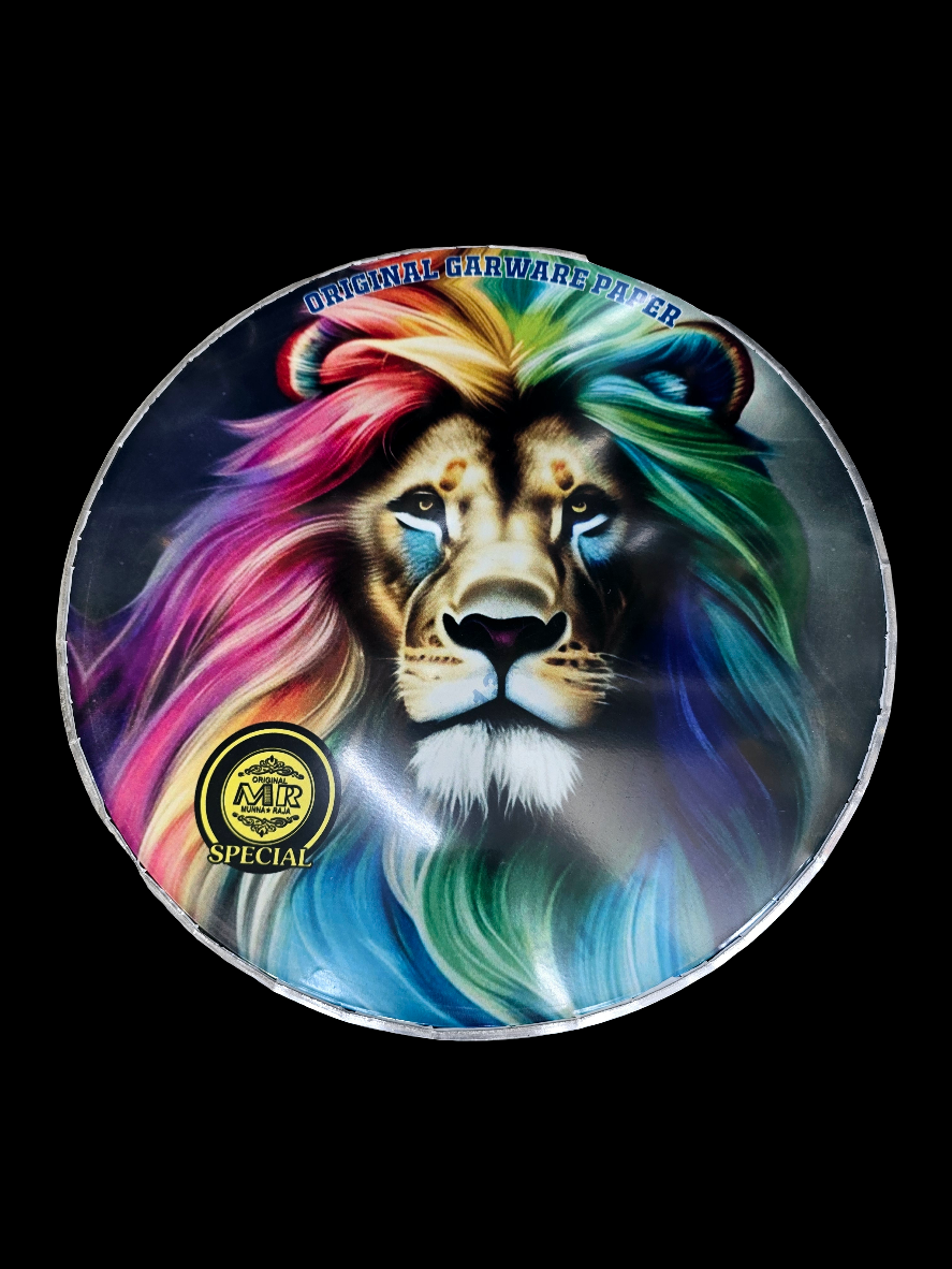 Majestic Mane 13" Dhol Treble Skin – Lion with Colorful Hair - Sangeet Store