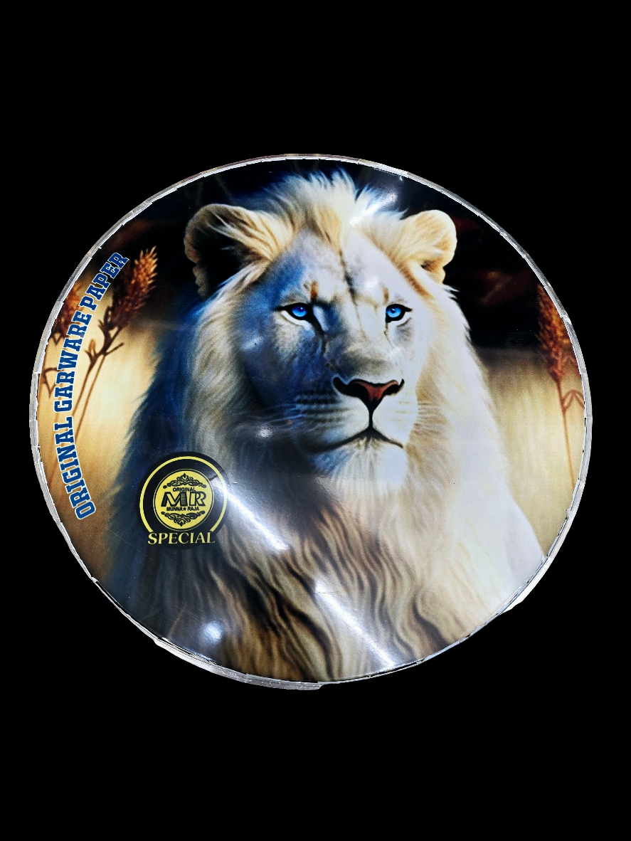 Sapphire Majesty 13.2" Dhol Treble Skin – White Lion with Blue Eyes