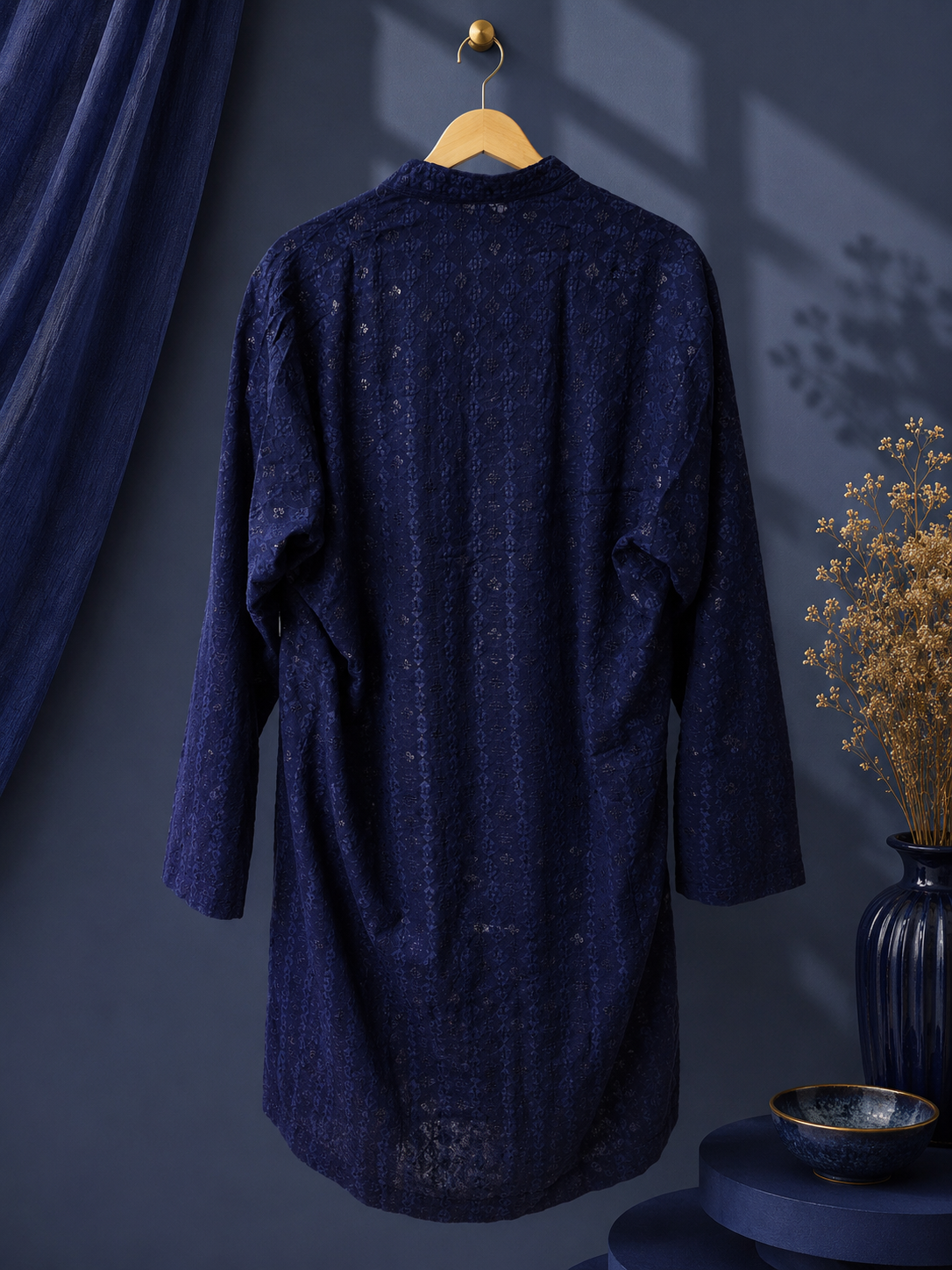 Navy Blue Men's Kurta Top *Contact For Price*