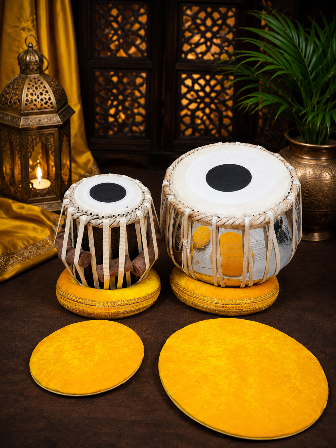 Swarodaya™ Student Tabla Set – 5.5" C# Dayan & 9.25" Steel Bayan *Very Minor Marks on Bayan