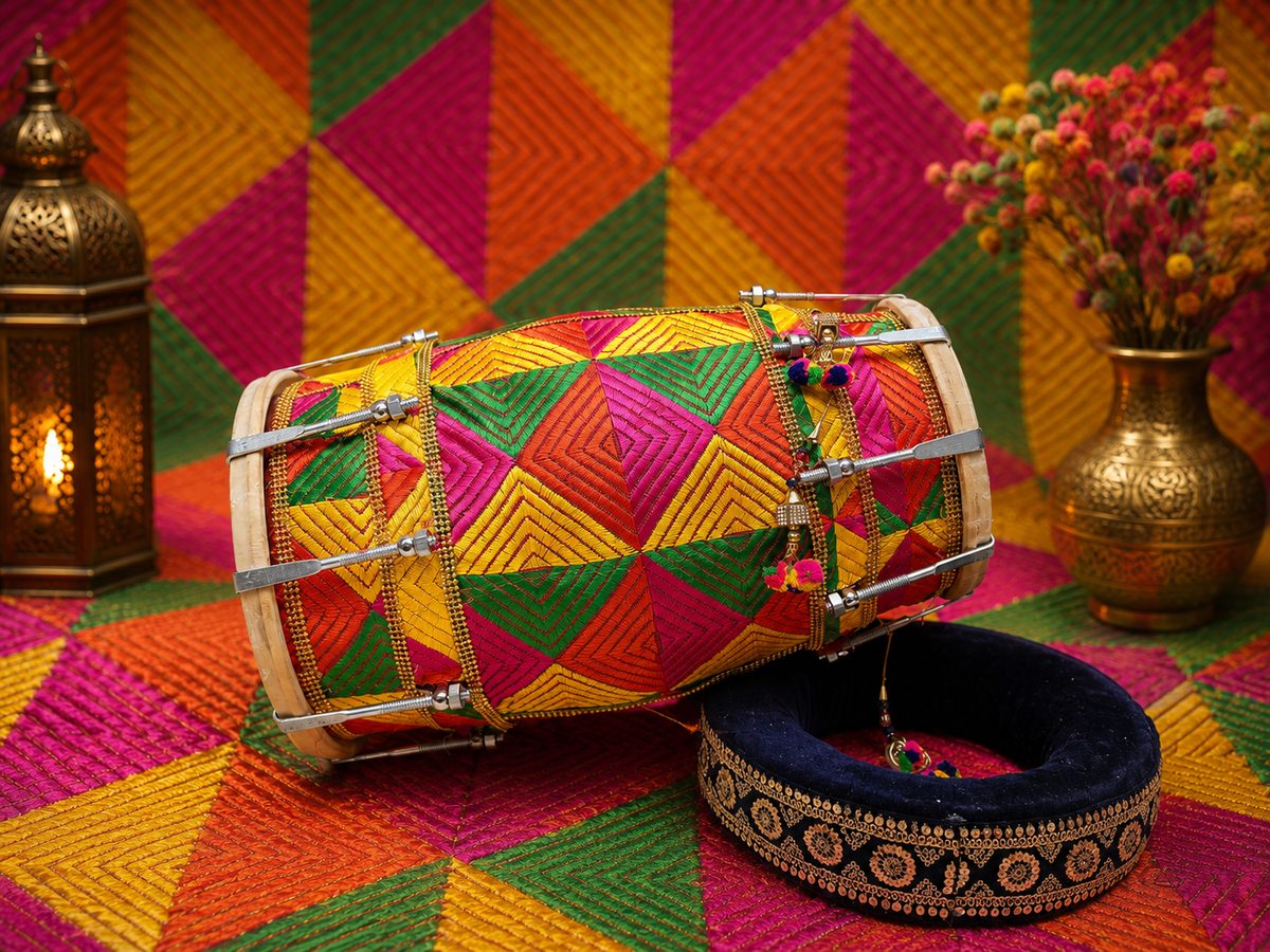 MehendiGlow Multi-Colour Mehendi Night Dholak (Minor Cosmetic Wrap Blemish)