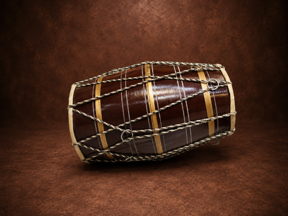 Brown Toddler Dholak (Ages 1-3) *Very Minor Skin Rip and Minor Cosmetic Defects