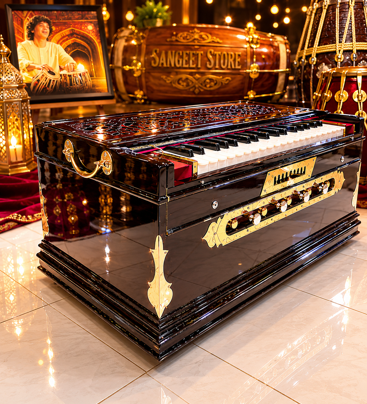 RaagTimber MMF 3-Reed 9-Scale Changer Boxed Harmonium *Very Minor Cosmetic Blemishes