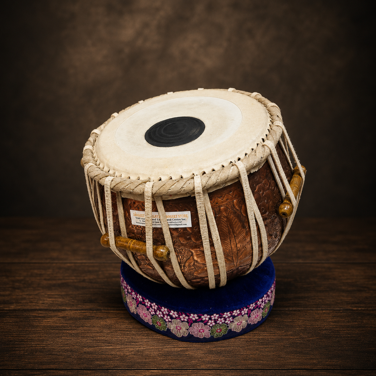 NrityaKali 9.25" Engraved Copper Bayan | Bharat Kakade Skin | Hand-Carved Kali Motif *Occasional Vibration Sound with Open Notes