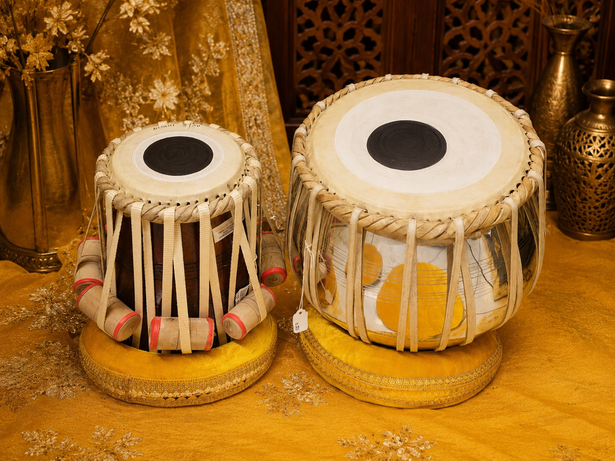 Raagpravaah Scholar | 9.25" Steel Bayan + 5.5" Red Sheesham D/D# Dayan Advanced Student Quality Tabla Set *Very Minor Cosmetic Blemishes