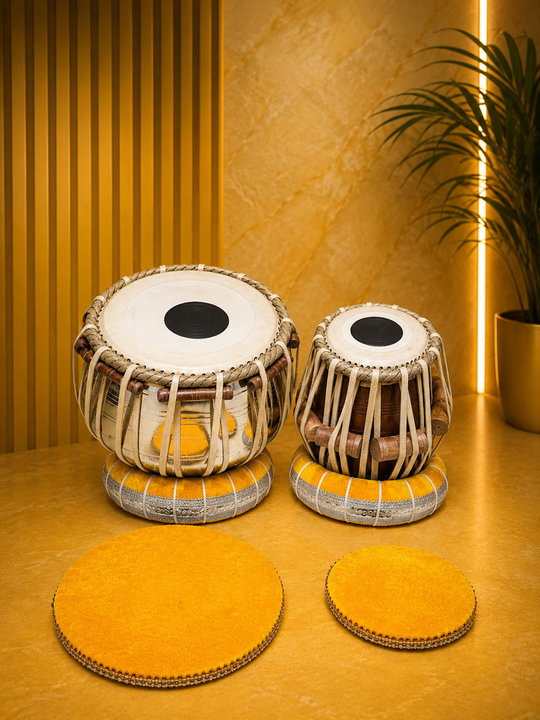 Sur Sagar Semi-Professional Tabla Set | 5.5" D/D# Red Sheesham Dayan & 9.25" Brass Bayan | Very Minor Cosmetic Blemishes