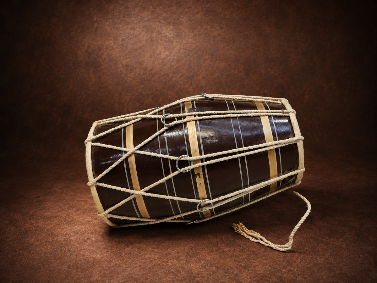 Brown Toddler Dholak (Ages 1-3) *Very Minor Yellow Staining on Bass Skin