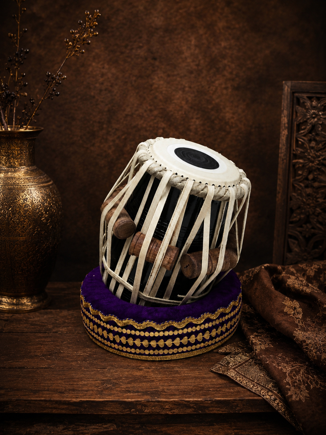 Naadcrest Artisan | 5.25" D# Iqbal Intermediate Red Sheesham Dayan *Minor Cosmetic Blemishes