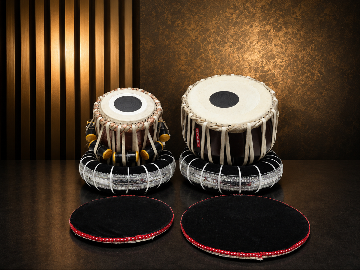 Bronze Stardust Junior | 4.75" Dayan + 8.25" Sparkly Bronze Painted Toddler Tabla Set *Very Minor Cosmetic Blemishes
