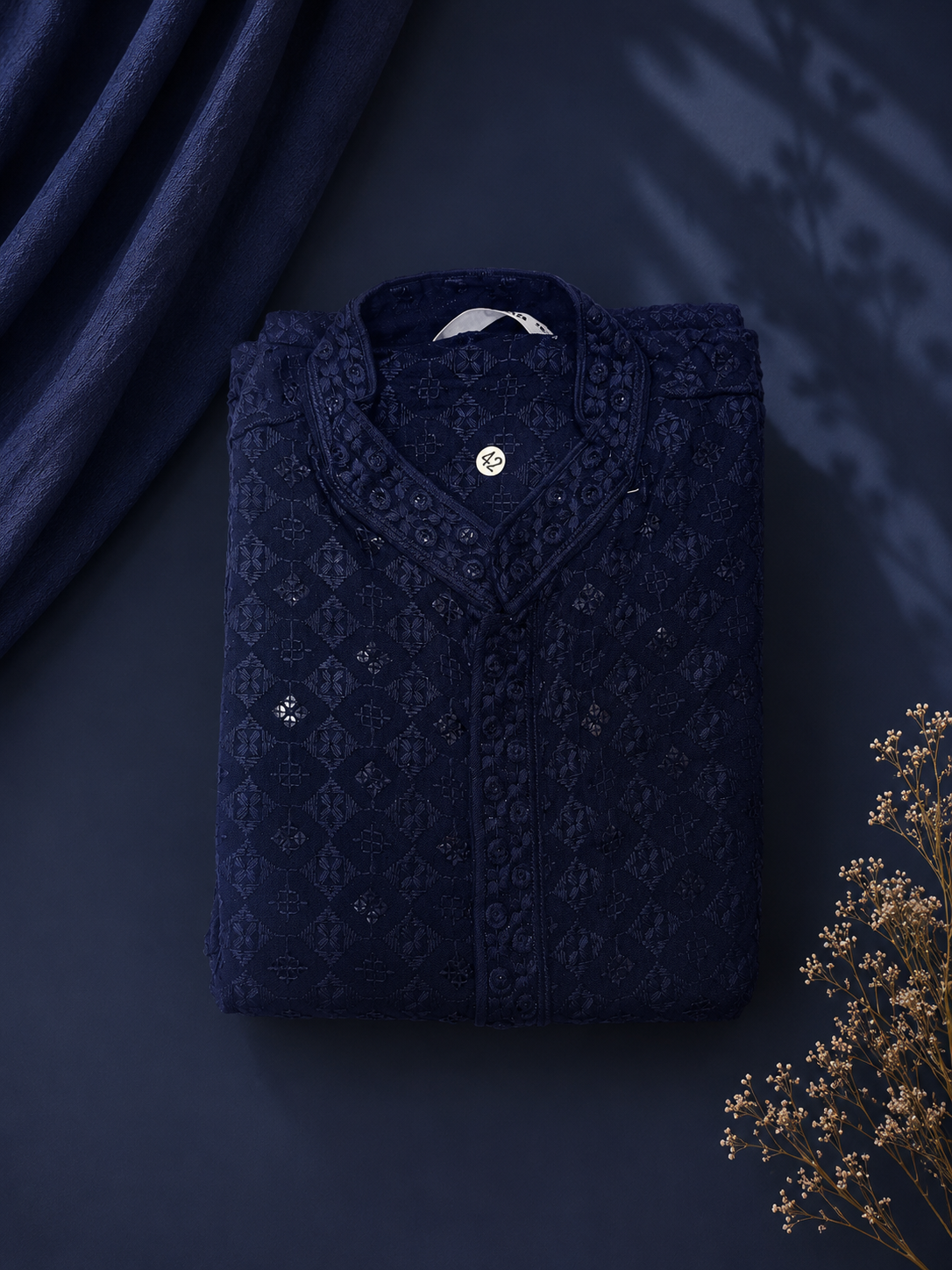 Navy Blue Men's Kurta Top *Contact For Price*