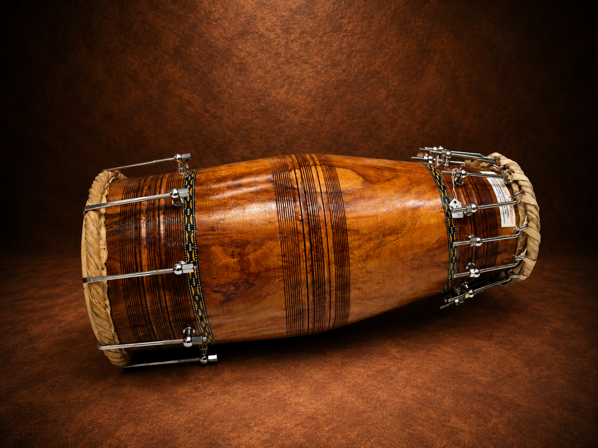 Aarohan Forge | 24.5" Red Sheesham Bolted Bina Pakhaawaj *Very Minor Cosmestic Blemishes