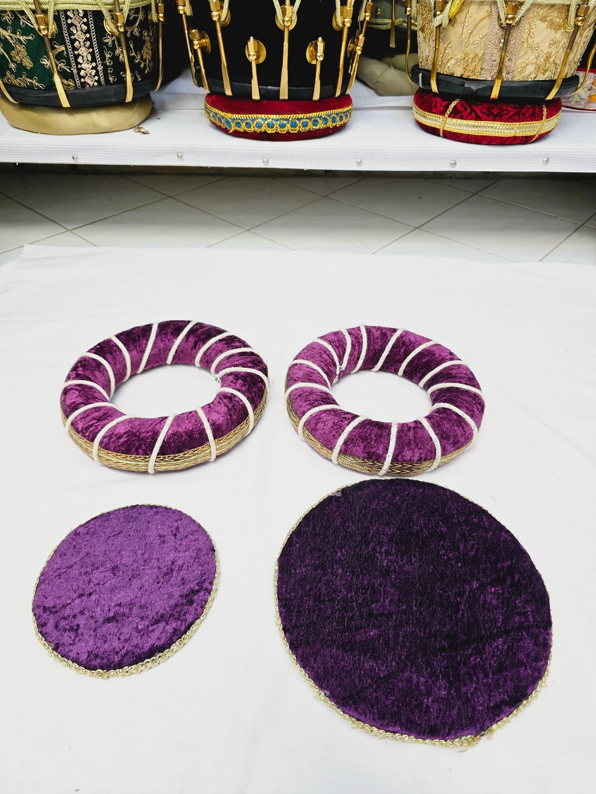 Orchid Bronze Tabla Rings – Purple with Bronze Design *Minor Cosmetic Defects* - Sangeet Store