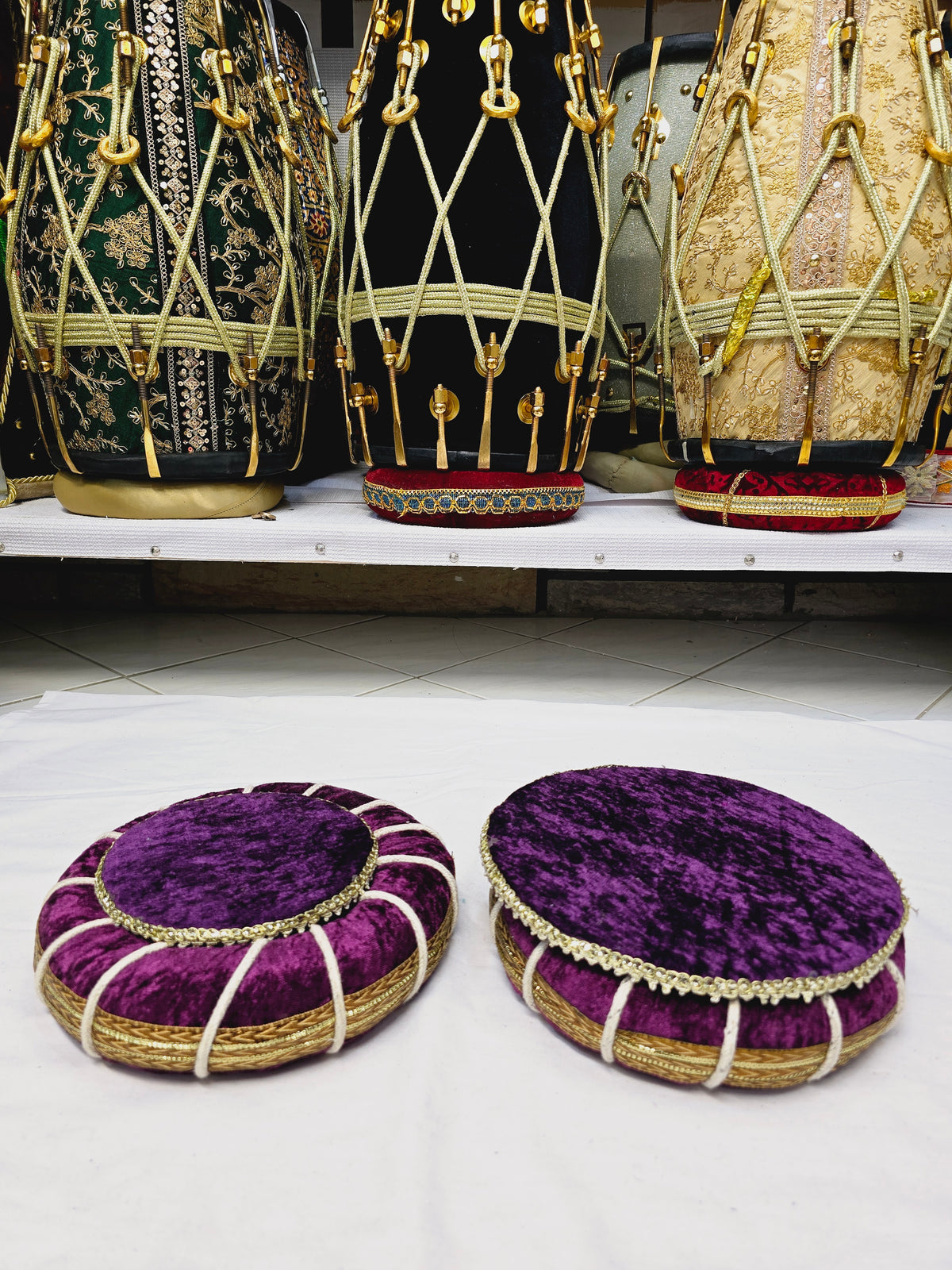 Orchid Bronze Tabla Rings – Purple with Bronze Design *Minor Cosmetic Defects* - Sangeet Store