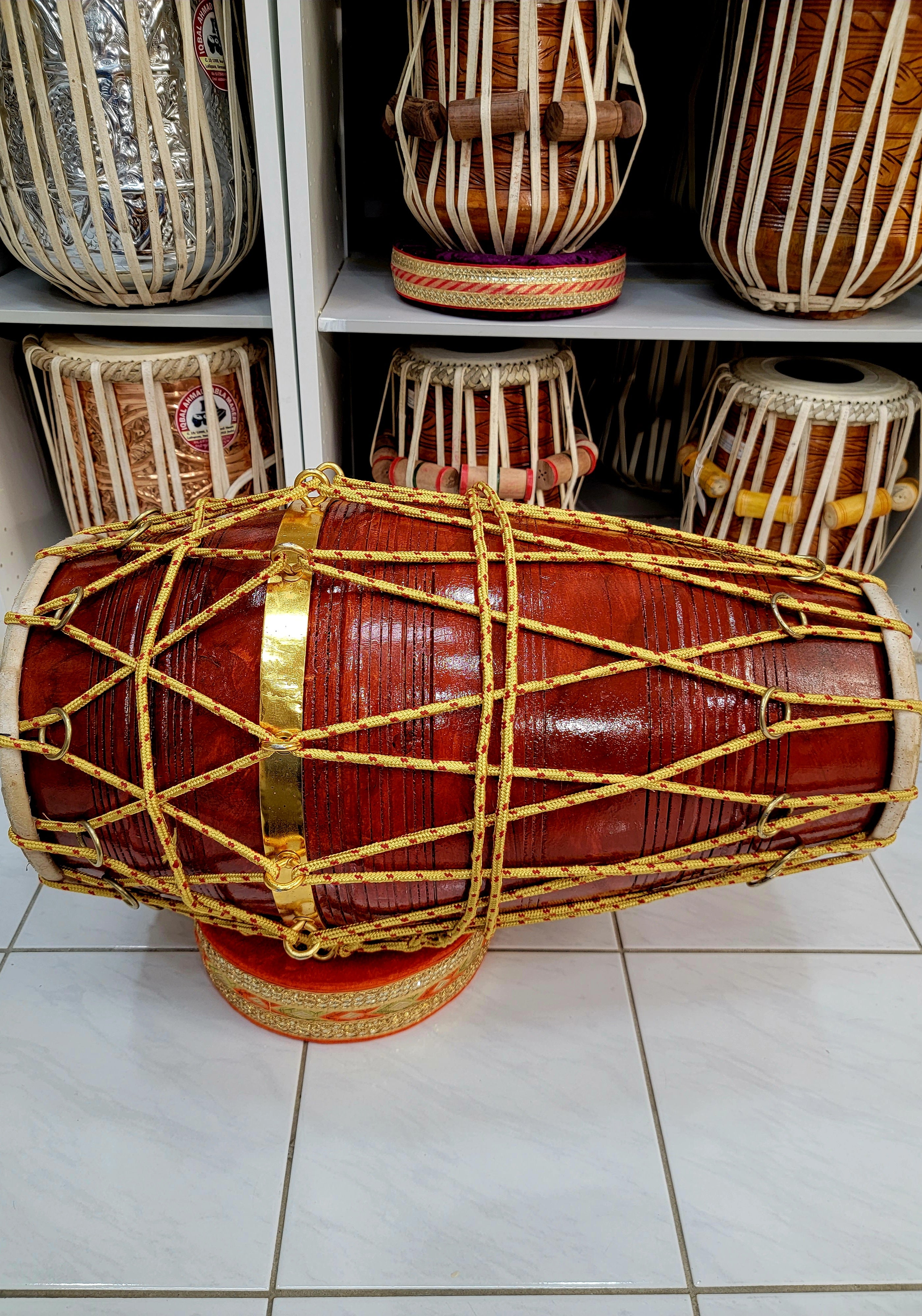 Red Heavyweight West Indian Classical Dholak - Sangeet Store