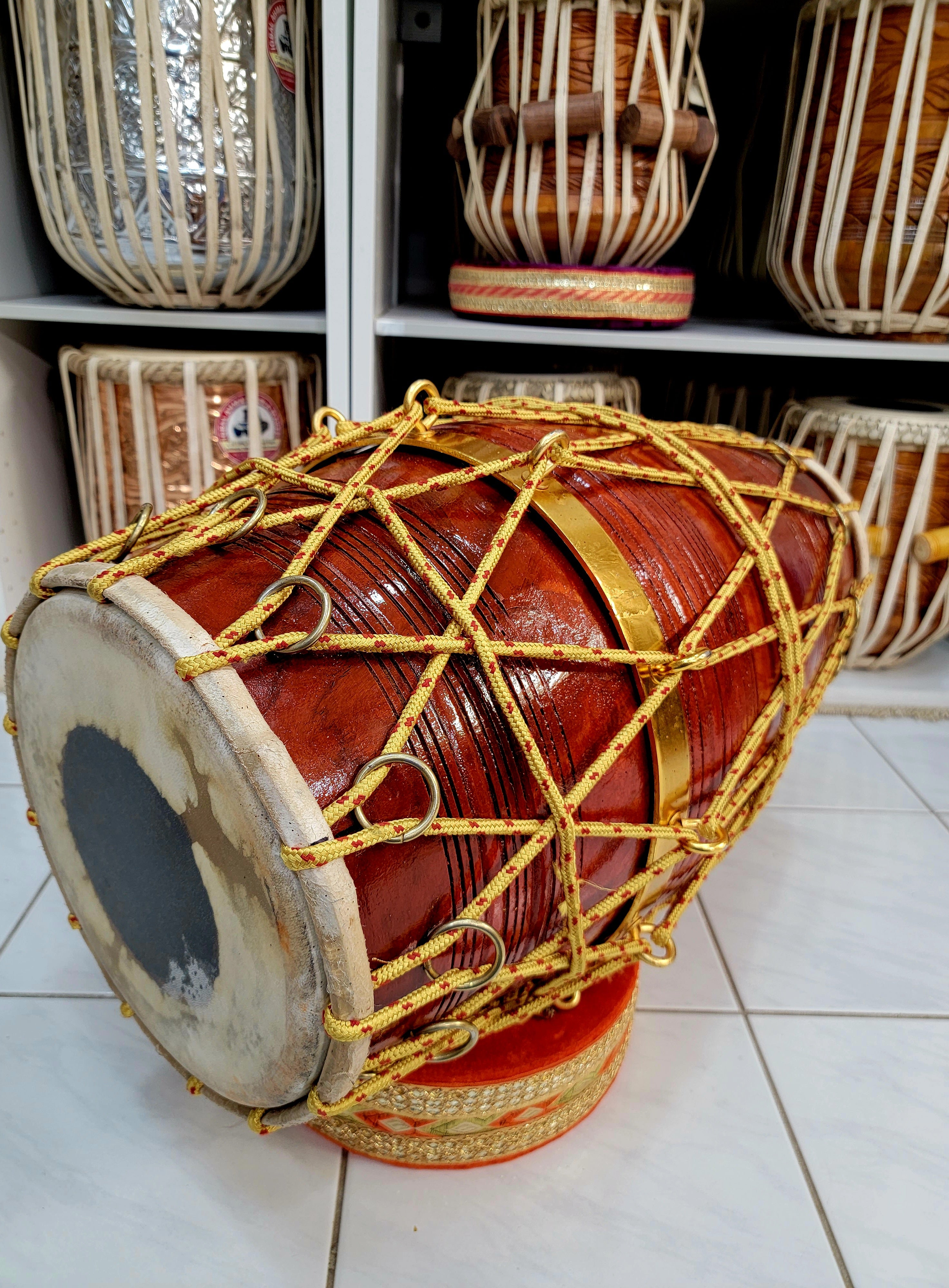 Red Heavyweight West Indian Classical Dholak - Sangeet Store
