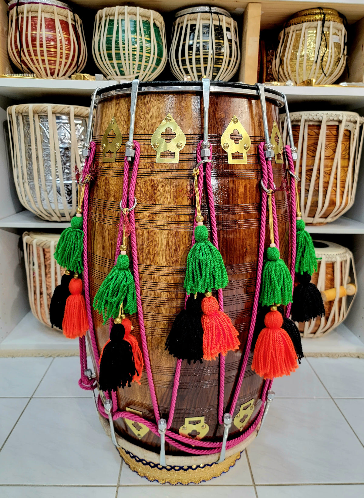 Premium Heavyweight Sheesham Dhol w. Accessories - Sangeet Store