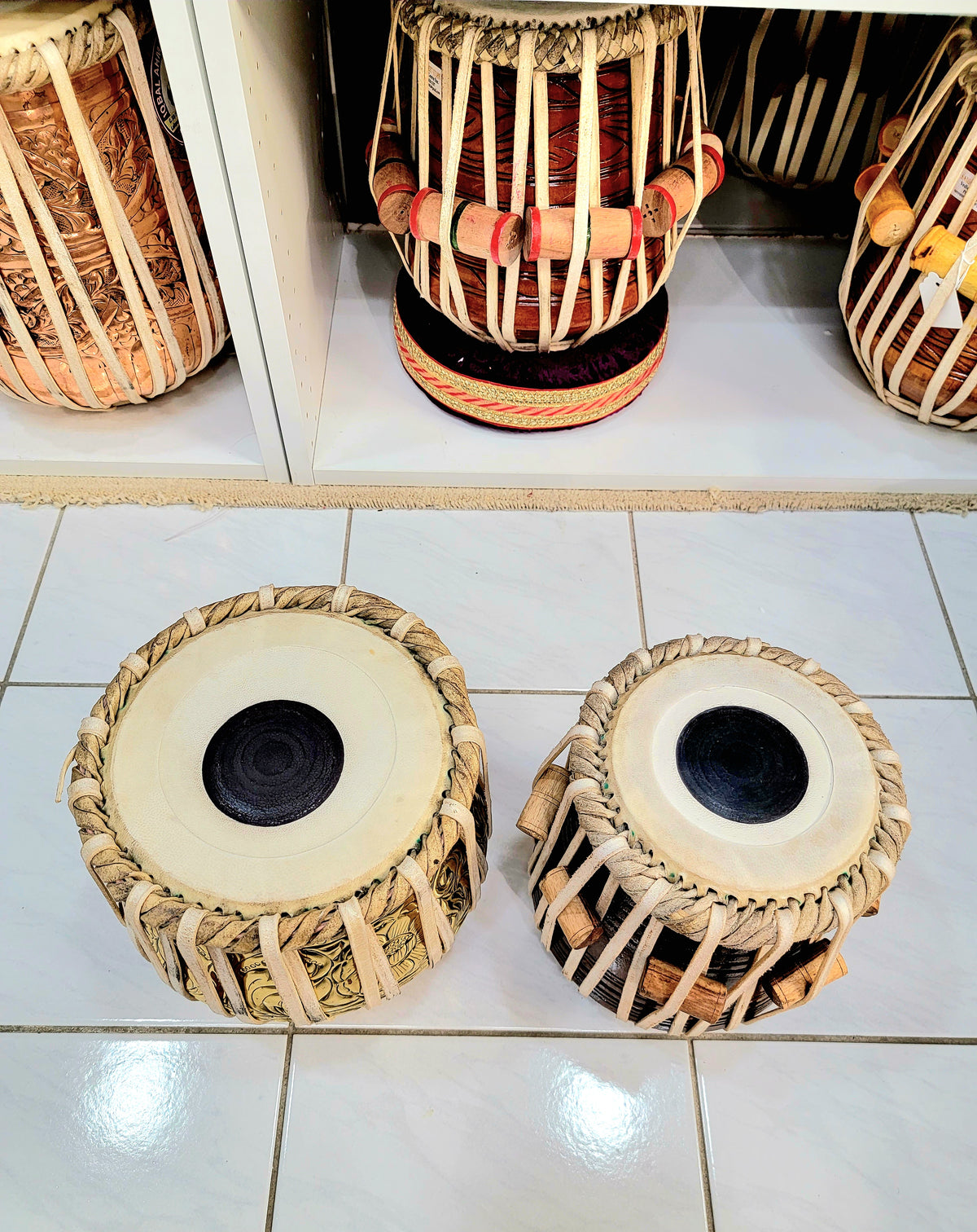 Golden Encarved Toddler Tabla Set - Sangeet Store